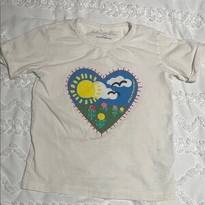 Stella McCartney White Tee with Heart Graphic Size Girls 6